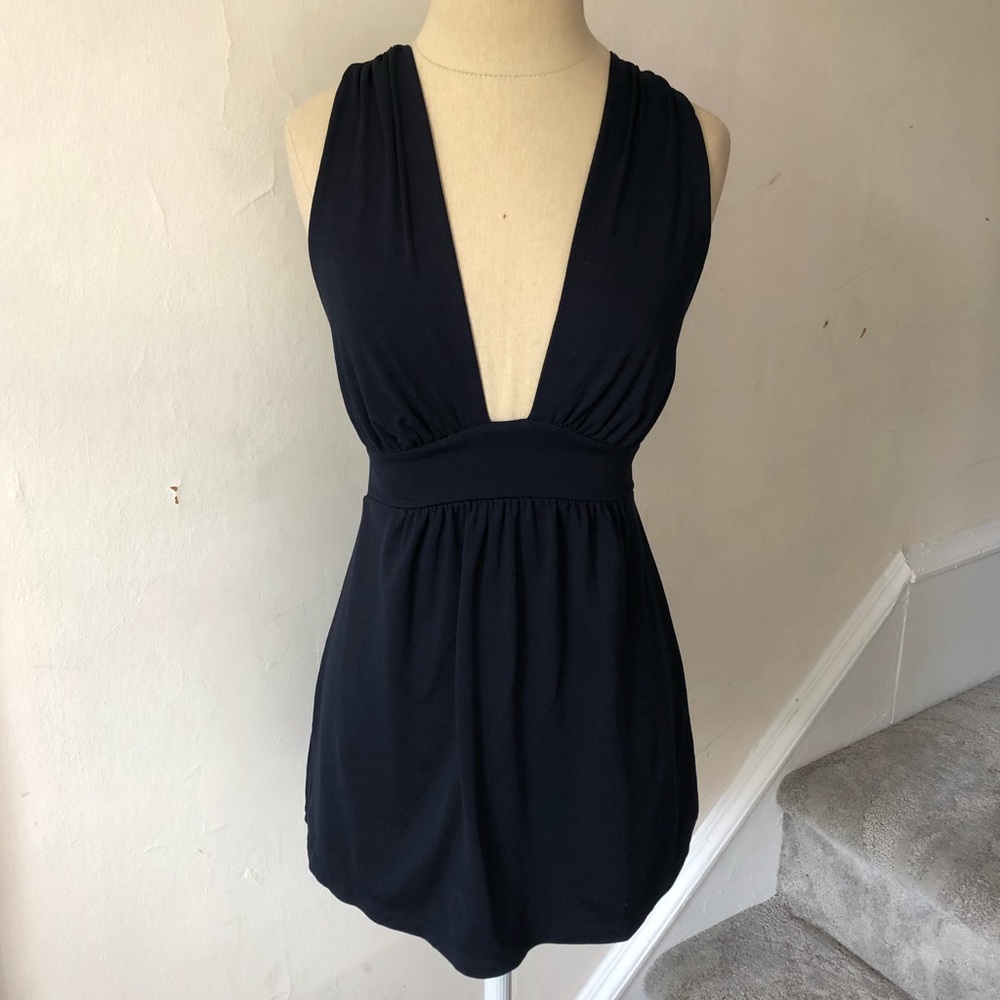 Susana Monaco Criss Cross Back Plunge Halter Top